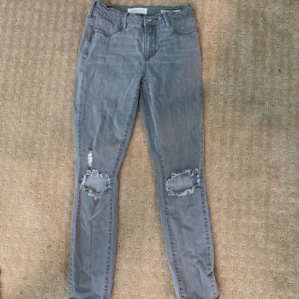 pac sun grey ripped jeans